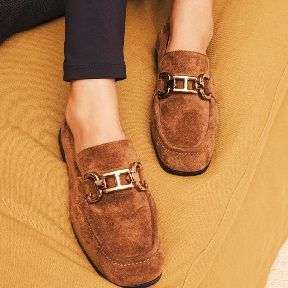 Homers Suede Loafers with Metallic  Accent /Anthropologie
